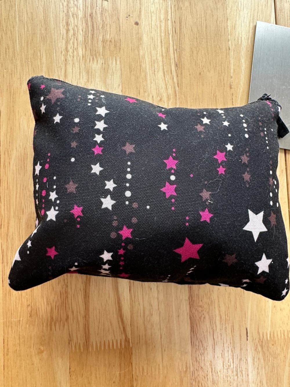 kate spade Makeup Black Star-Print Zip Pouch with Pink & White Stars - Picture 2 of 9